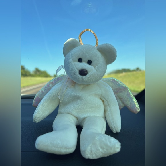 1998 Ty Beanie Babies Halo The Angel Bear 🐻 (Rare) - Picture 1 of 9